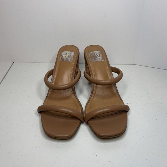 Dolce Vita Merrick Tan Vegan Leather Block Heel Platforms Womens Espadrille - Picture 4 of 9